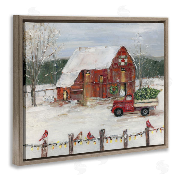Stupell Industries Sally Swatland | Holiday Barn Winter Scene Wall Art