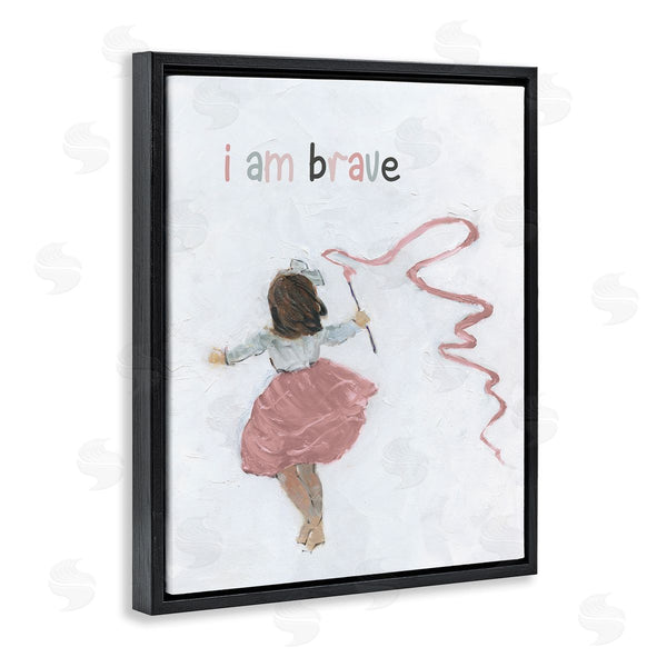 Stupell Industries Sally Swatland | I Am Brave Uplifting Child Running Playing Painting Wall Art