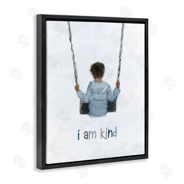 Stupell Industries Sally Swatland | I Am Kind Motivational Child Playing On Swing Wall Art
