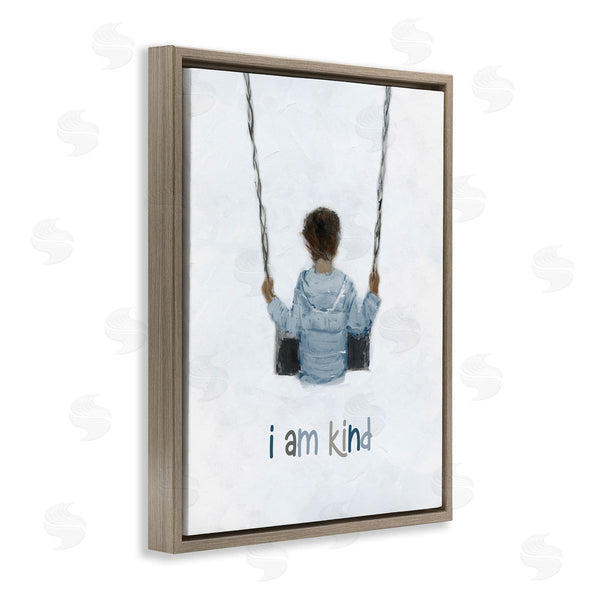 Stupell Industries Sally Swatland | I Am Kind Motivational Child Playing On Swing Wall Art