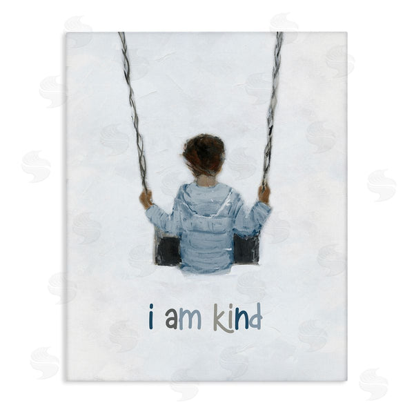 stupell industries Sally Swatland | I am Kind Motivational Child Playing on Swing Wall Art