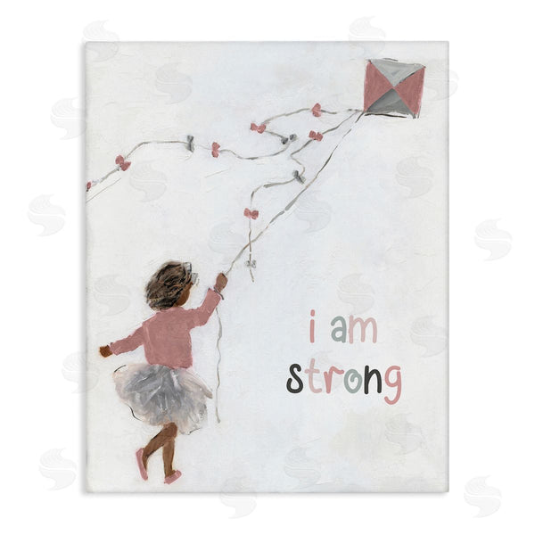 stupell industries Sally Swatland | I Am Strong Motivating Kids Kite Flying Painting Wall Art