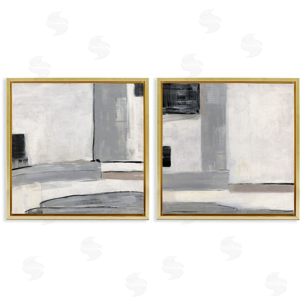 Stupell Industries Sally Swatland | Industrial Abstract Grey Geometric