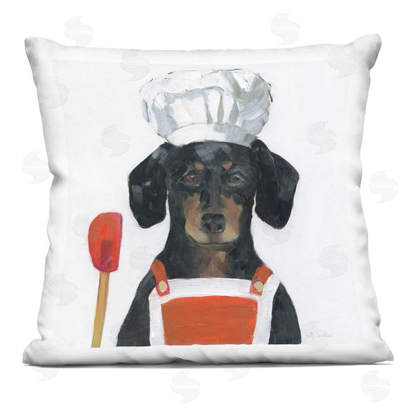 stupell industries Sally Swatland | Kitchen Chef Dog Printed Throw Pillow