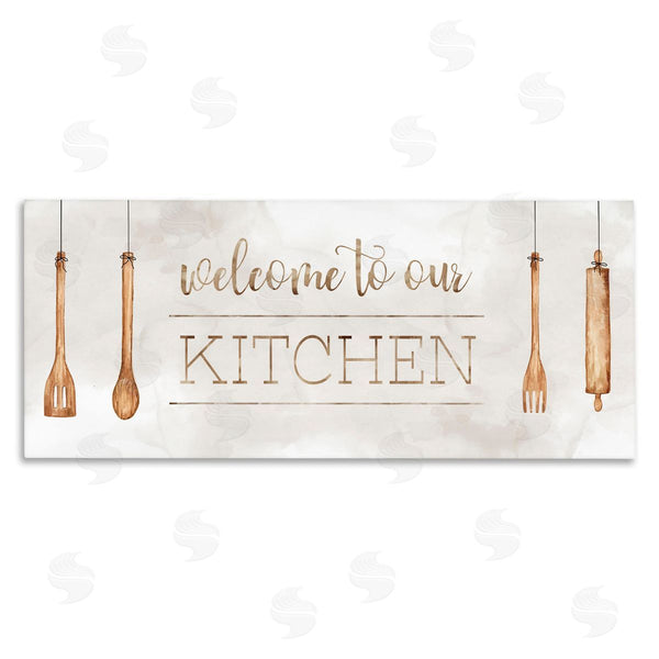 stupell industries Sally Swatland | Kitchen Welcome with Utensils