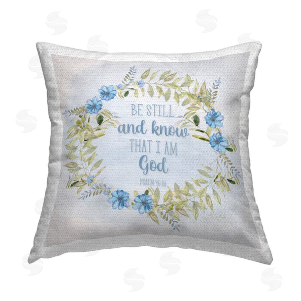 Stupell Industries Sally Swatland | Know I Am God Phrase Printed Throw Pillow