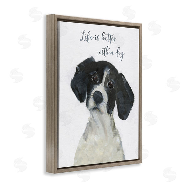 Stupell Industries Sally Swatland | Life Is Better Dog Sentiment