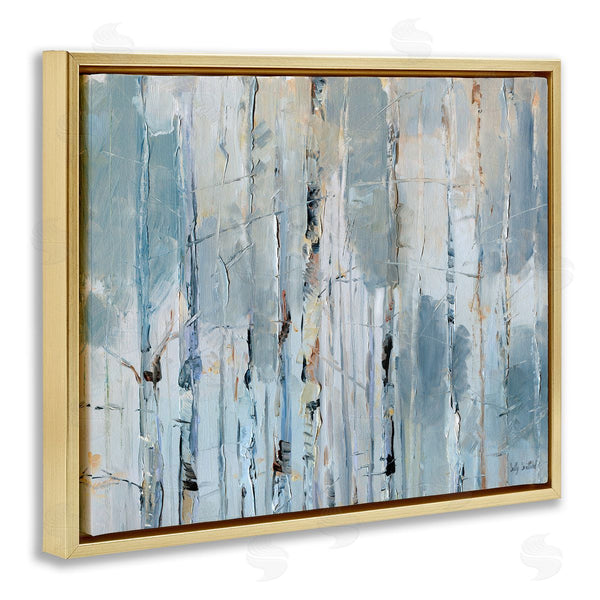 Stupell Industries Sally Swatland | Linear Abstract In Muted Blue