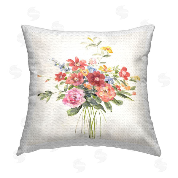 Stupell Industries Sally Swatland | Mixed Cottage Bouquet Printed Throw Pillow