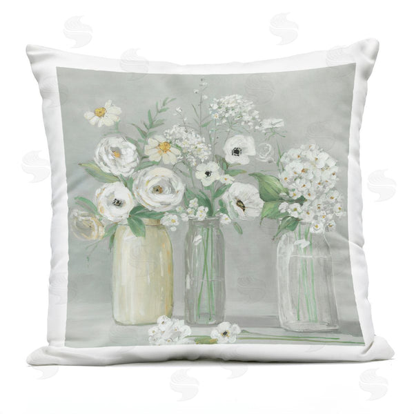 Stupell Industries Sally Swatland | Mixed White Flower Bouquets Printed Throw Pillow