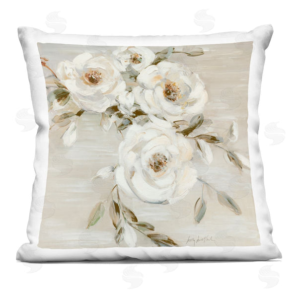 stupell industries Sally Swatland | Neutral Rose Trio Printed Throw Pillow
