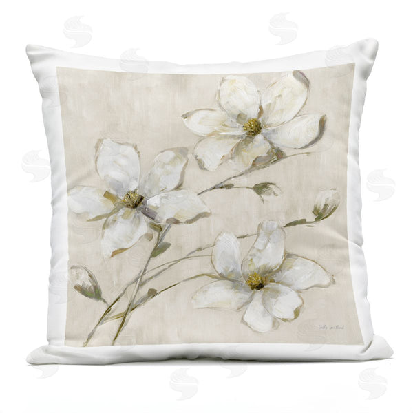 Stupell Industries Sally Swatland | Neutral Tone Dogwood Flowers Printed Throw Pillow