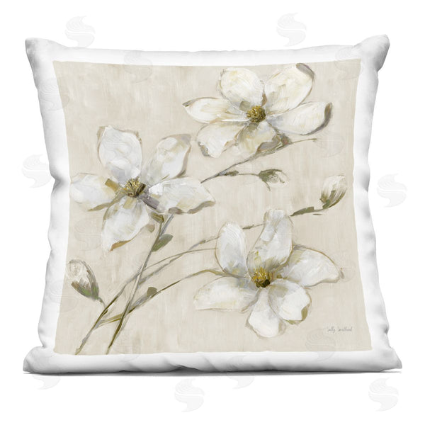 stupell industries Sally Swatland | Neutral Tone Dogwood Flowers Printed Throw Pillow