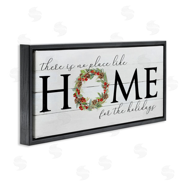 Stupell Industries Sally Swatland | No Place Like Home For Holiday Holly Wreath Wall Art