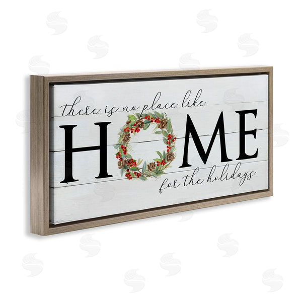 Stupell Industries Sally Swatland | No Place Like Home For Holiday Holly Wreath Wall Art