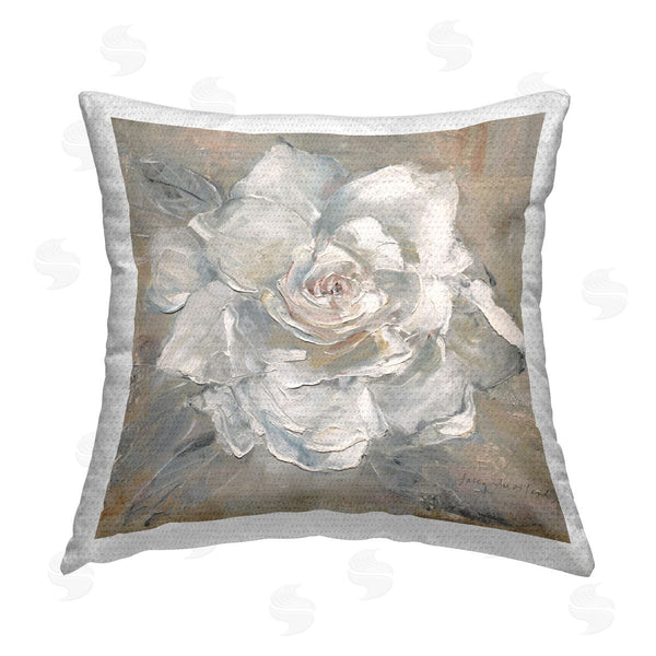 Stupell Industries Sally Swatland | Paint Streak Rose Printed Throw Pillow