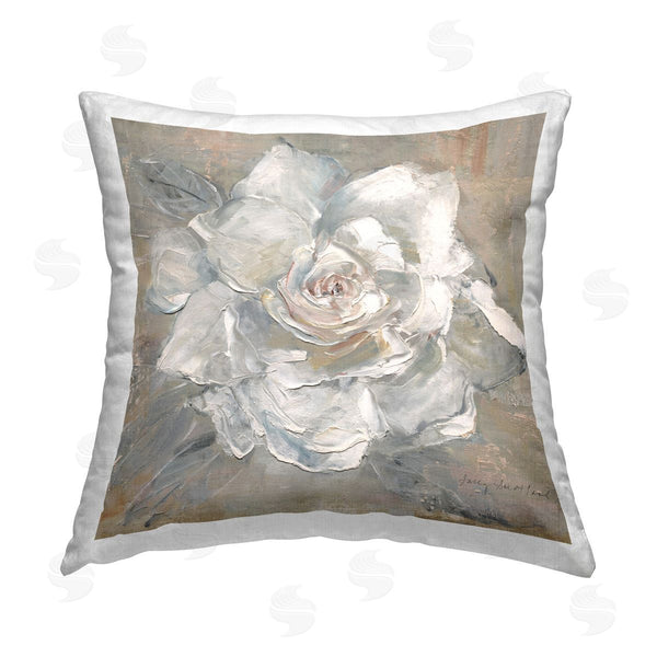 stupell industries Sally Swatland | Paint Streak Rose Printed Throw Pillow