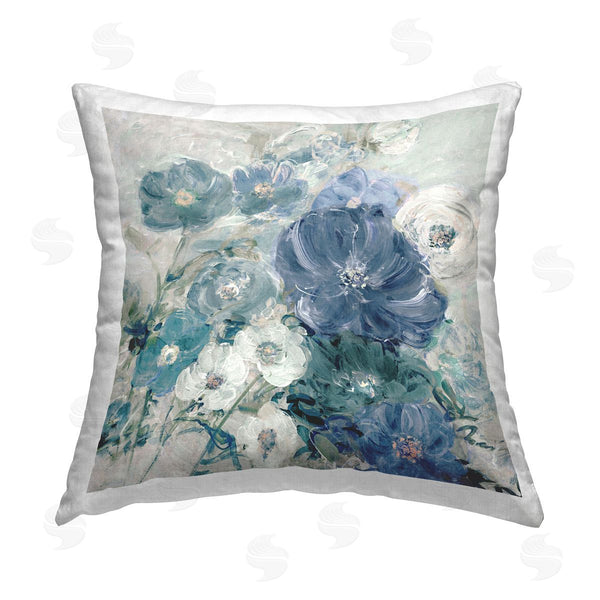stupell industries Sally Swatland | Painterly Brushed Flowers Printed Throw Pillow