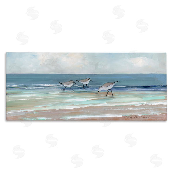 stupell industries Sally Swatland | Panoramic Sandpipers on Shoreline Wall Art