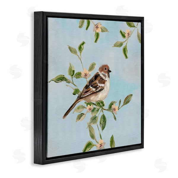 Stupell Industries Sally Swatland | Perched Sparrow Upon Leaves
