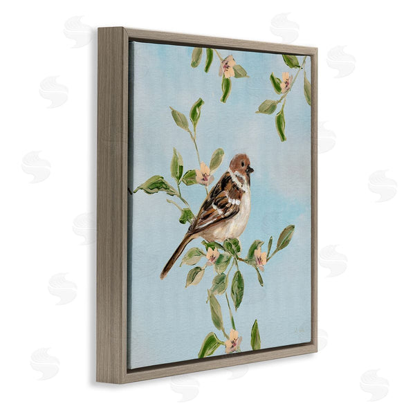 Stupell Industries Sally Swatland | Perched Sparrow Upon Leaves