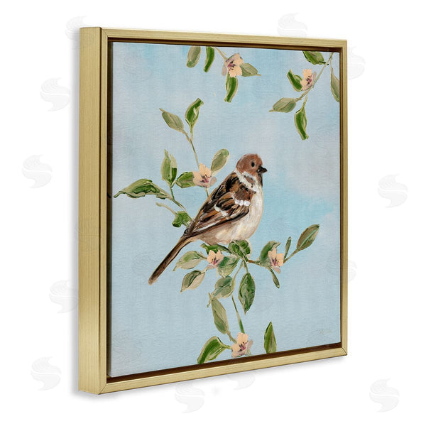 Stupell Industries Sally Swatland | Perched Sparrow Upon Leaves