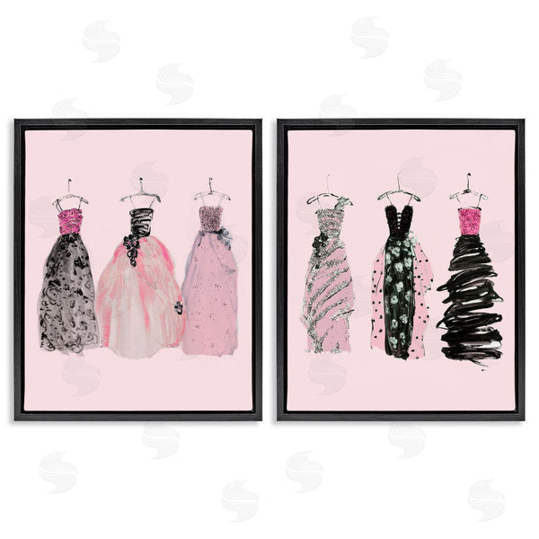 Stupell Industries Sally Swatland | Pink & Black Trendy Dresses