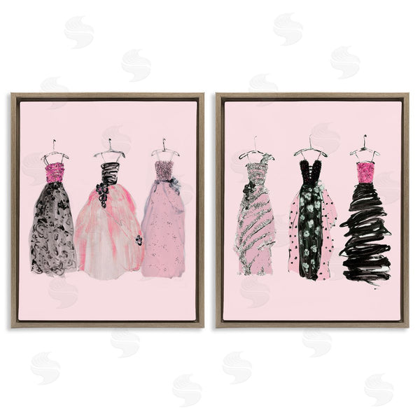 Stupell Industries Sally Swatland | Pink & Black Trendy Dresses