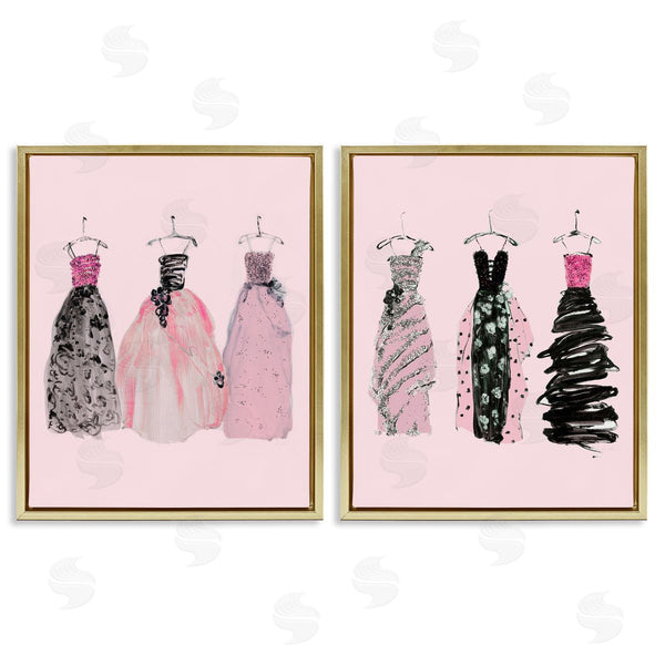 Stupell Industries Sally Swatland | Pink & Black Trendy Dresses