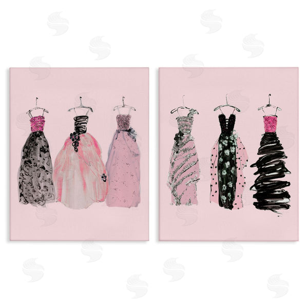 stupell industries Sally Swatland | Pink & Black Trendy Dresses