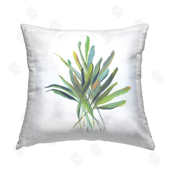 stupell industries Sally Swatland | Plant Leaf Sprigs Printed Throw Pillow