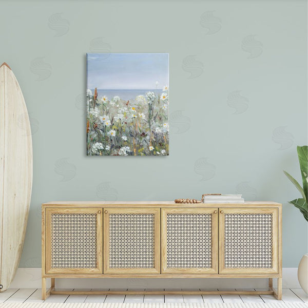 Stupell Industries Sally Swatland | Pleasant Summer Flower Field Distant Beach Shore Wall Art