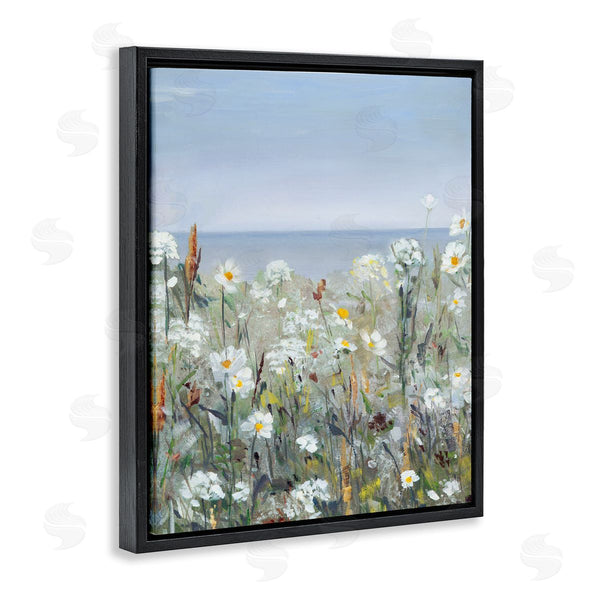 Stupell Industries Sally Swatland | Pleasant Summer Flower Field Distant Beach Shore Wall Art