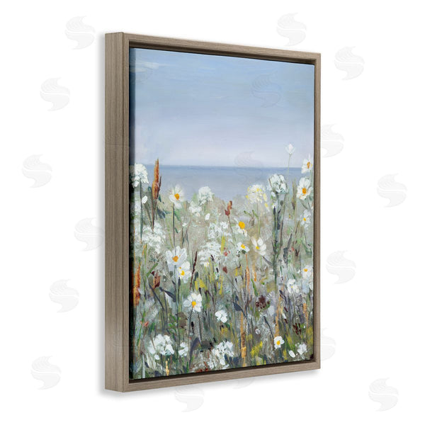 Stupell Industries Sally Swatland | Pleasant Summer Flower Field Distant Beach Shore Wall Art