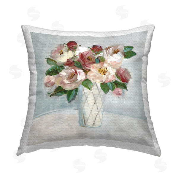 Stupell Industries Sally Swatland | Romantic Pink & Red Bouquet Printed Throw Pillow
