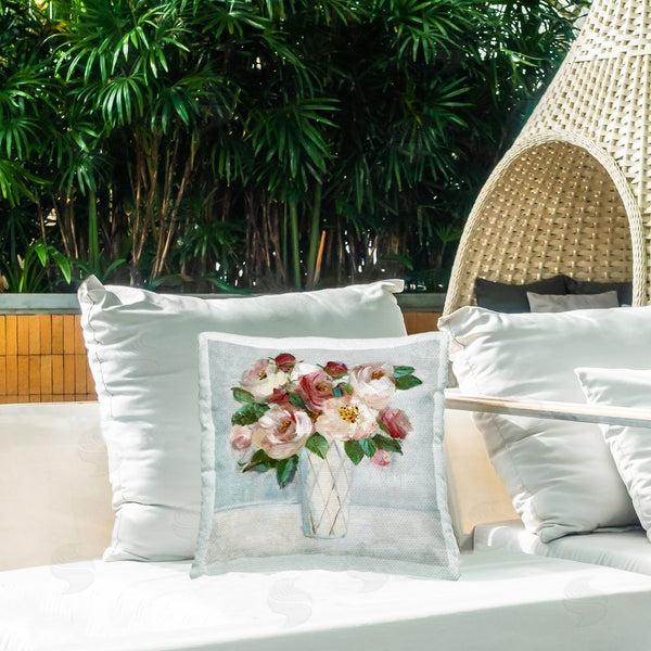 Stupell Industries Sally Swatland | Romantic Pink & Red Bouquet Printed Throw Pillow