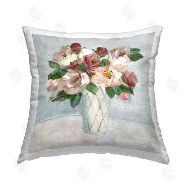 stupell industries Sally Swatland | Romantic Pink & Red Bouquet Printed Throw Pillow