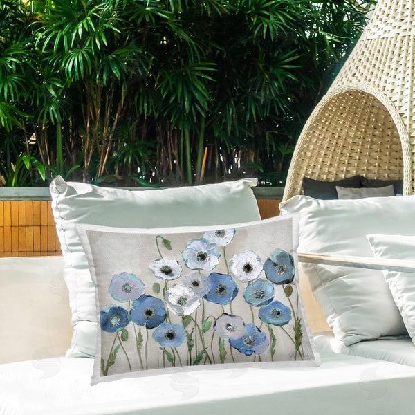 Stupell Industries Sally Swatland | Round Blue & White Poppies