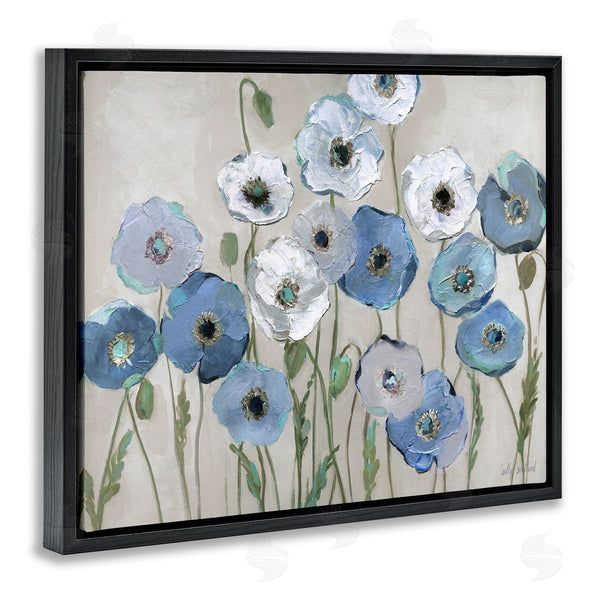 Stupell Industries Sally Swatland | Round Blue & White Poppies
