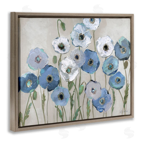Stupell Industries Sally Swatland | Round Blue & White Poppies