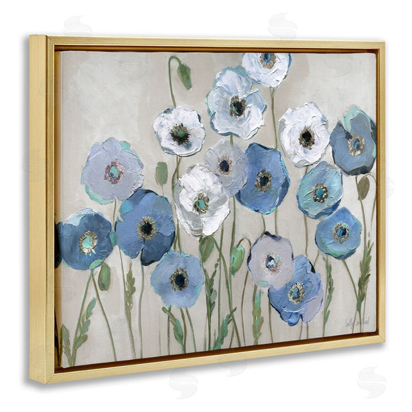 Stupell Industries Sally Swatland | Round Blue & White Poppies