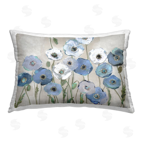 stupell industries Sally Swatland | Round Blue & White Poppies