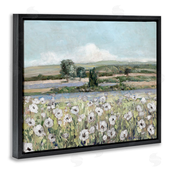 Stupell Industries Sally Swatland | Rural Flower Meadow Countryside Flowing Streams View Wall Art