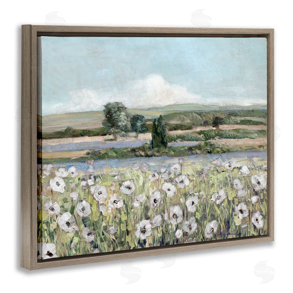 Stupell Industries Sally Swatland | Rural Flower Meadow Countryside Flowing Streams View Wall Art
