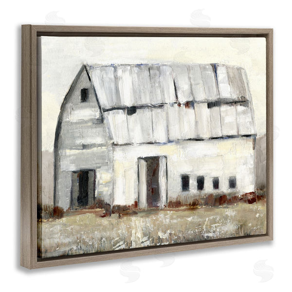 Stupell Industries Sally Swatland | Rustic White Barn Among Countryside Nature Grasses Wall Art