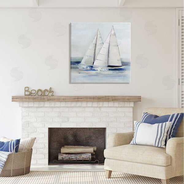 Stupell Industries Sally Swatland | Sailboats Coastal Waves Splashing Wall Art