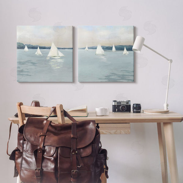 Stupell Industries Sally Swatland | Sailboats Grey Nautical Ocean View Wall Art