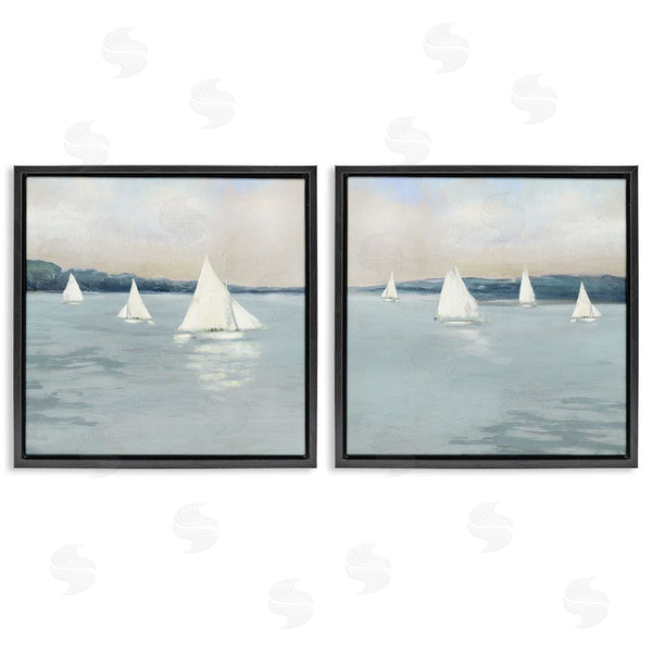 Stupell Industries Sally Swatland | Sailboats Grey Nautical Ocean View Wall Art