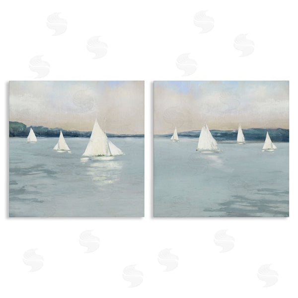 stupell industries Sally Swatland | Sailboats Grey Nautical Ocean View Wall Art