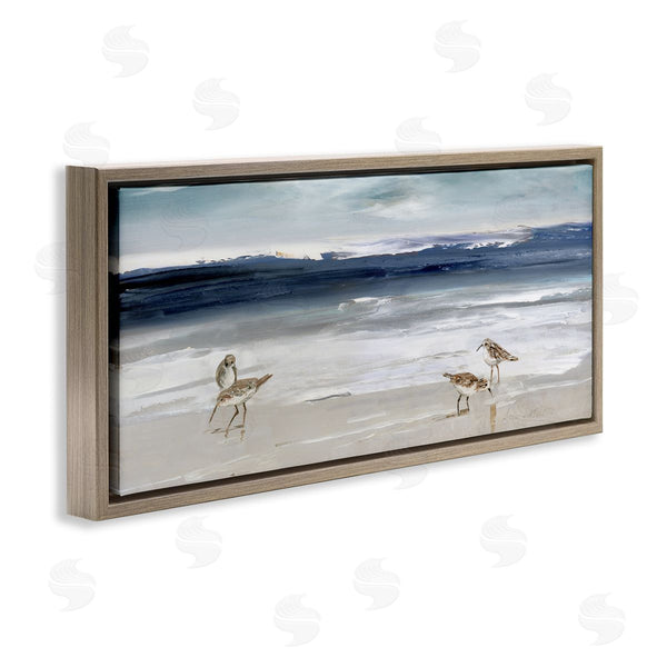 Stupell Industries Sally Swatland | Sandpipers Grazing Sea Shore Wall Art